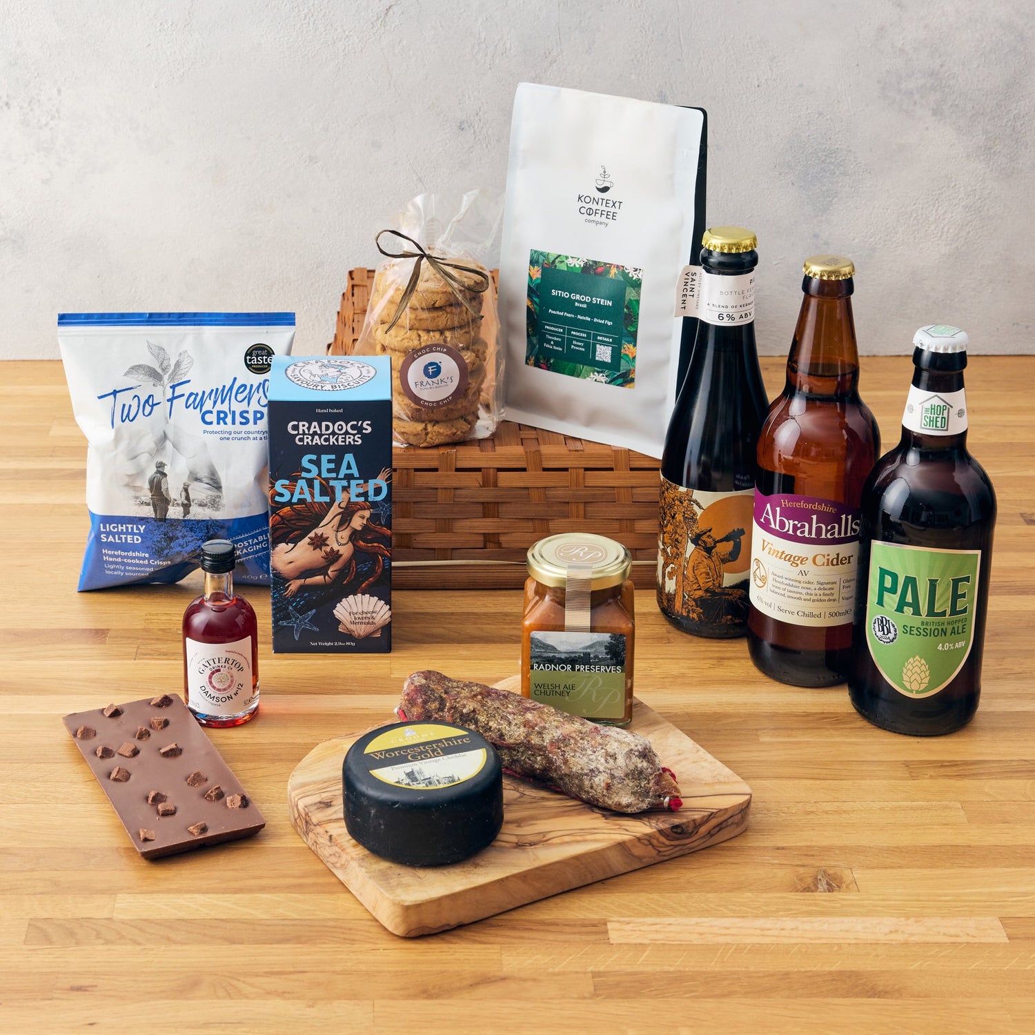 Artisan food and drink hamper gift for him