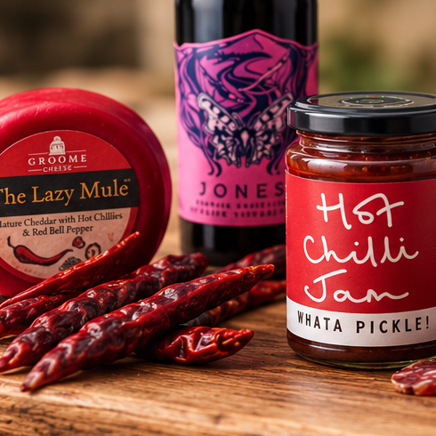 A close up photo of spicy food and tonics