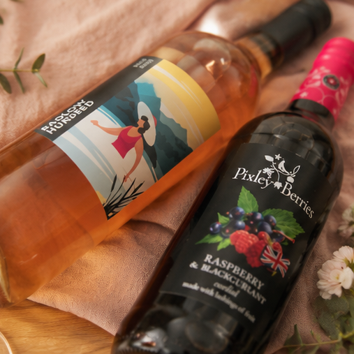 Rosé wine gift with  pink themed treats