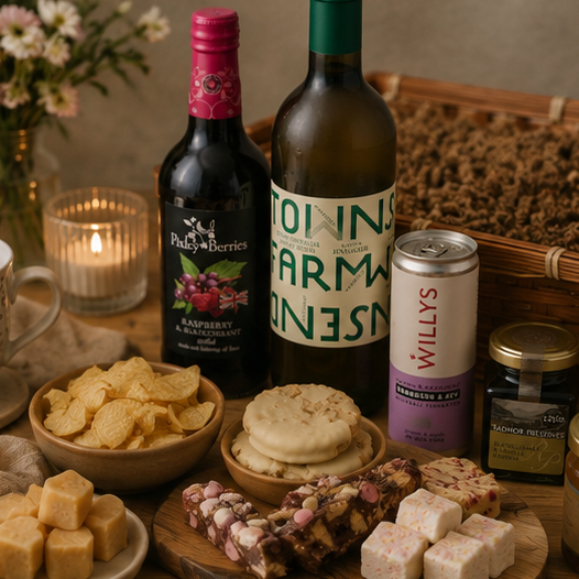 Artisan sweet hamper with blondie, rocky road, biscuits and chocolate treats