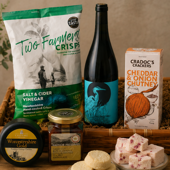 English white wine with cheese, crackers and artisan treats